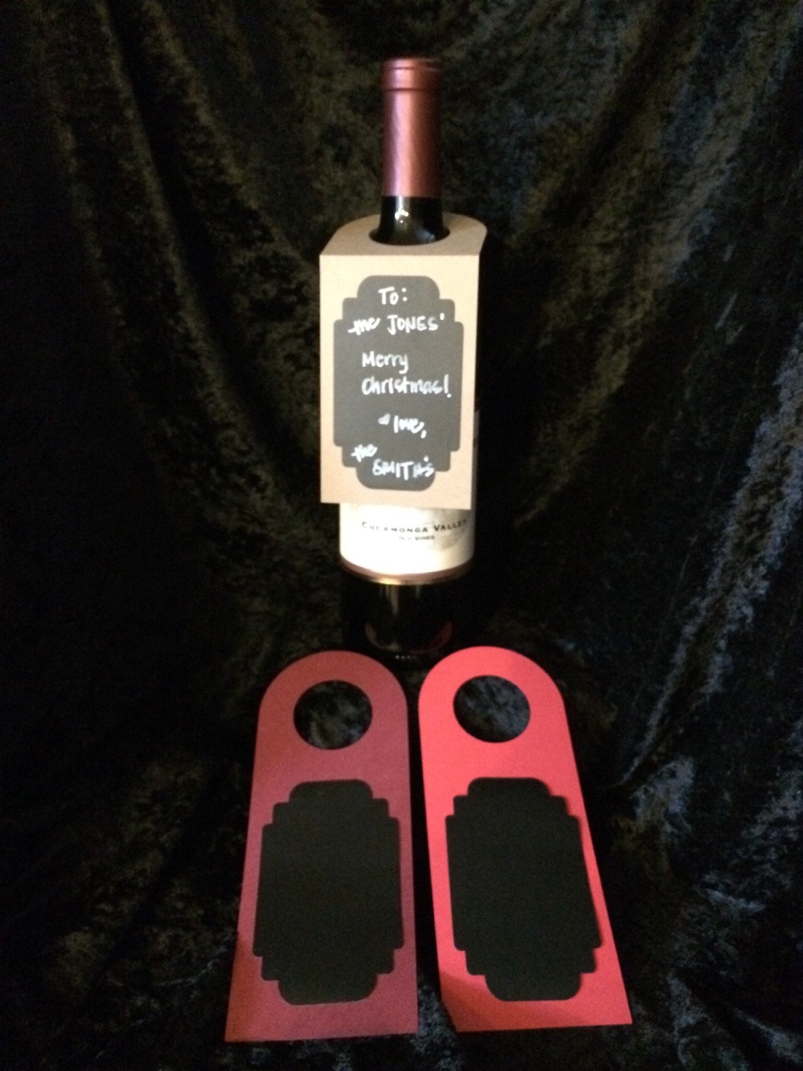 Chalkboard Wine Bottle Gift Tags Set of 6 by SusiesTreasureIsland