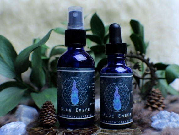 Blue Ember Crystal Infused Essential Oil by LightBodyCreations