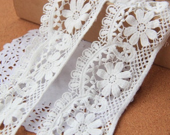 Cotton Embroidery Lace Hollow out Lace Trim Water soluble lace Retro Design Lace 6cm wide