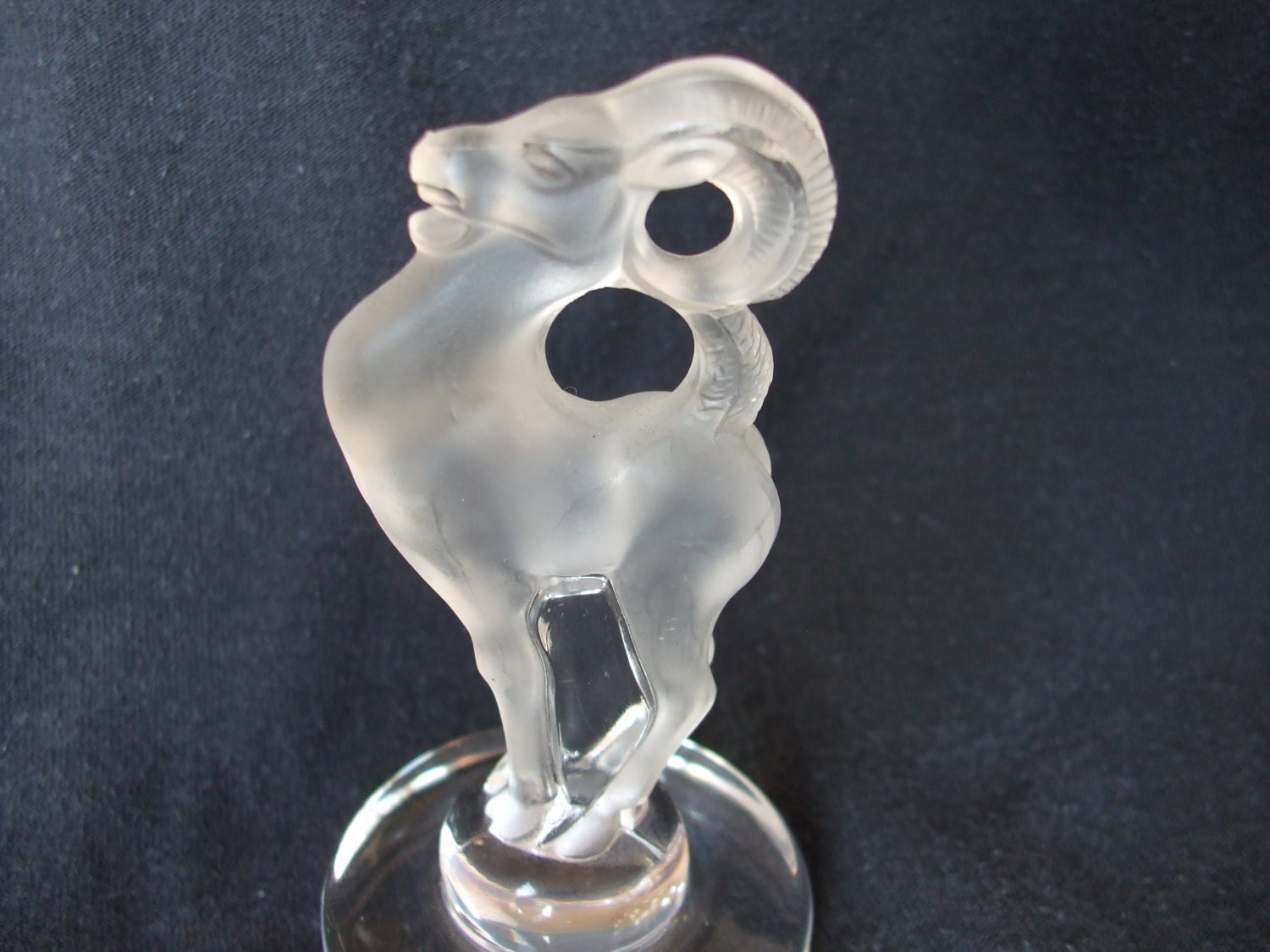 Vintage Lalique Mountain Goat Bastia Crystal Ram Lalique