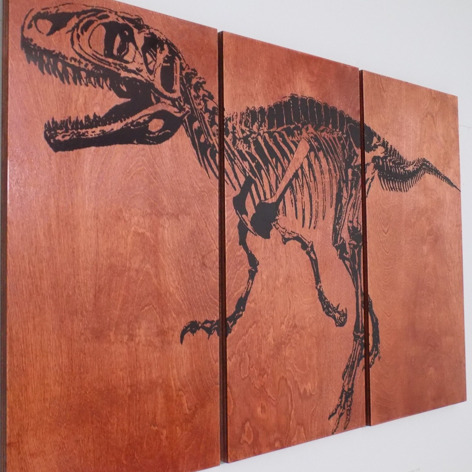 wood dinosaur skeleton