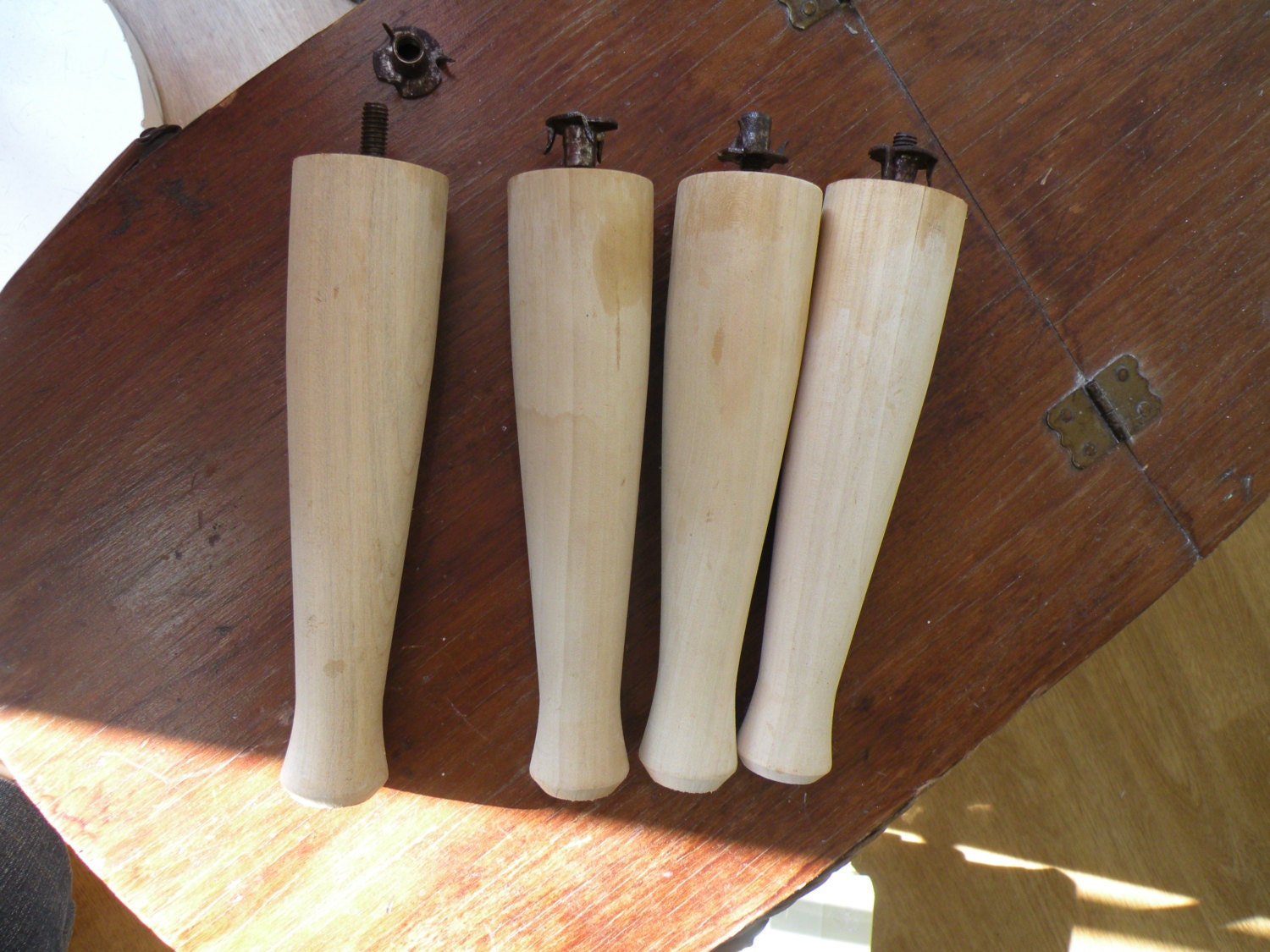 Vintage Mid CenturyTapered Wood table legs, 7 1/2inch long Haute Juice