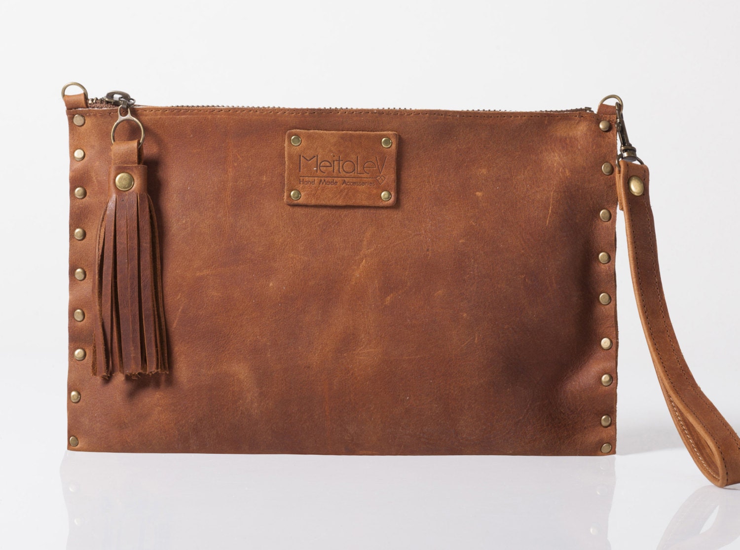 Brown Leather Clutch Clutch wallet Brown bag Leather by MeitaLev