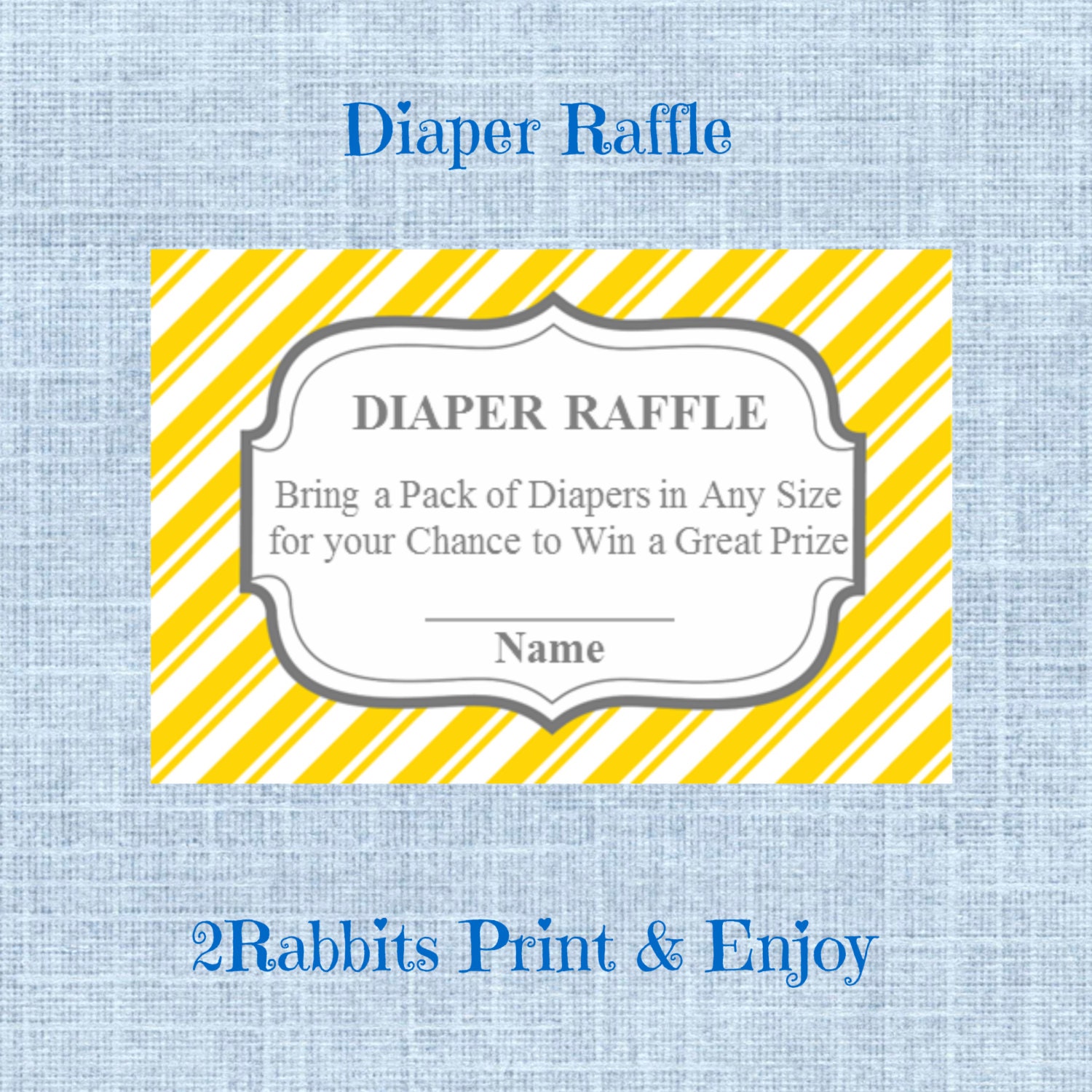 diaper raffle tickets printable baby by 2rabbitsprintenjoy