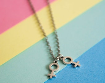 Lesbian LGBT necklace - lesbian pride - lgbt pride