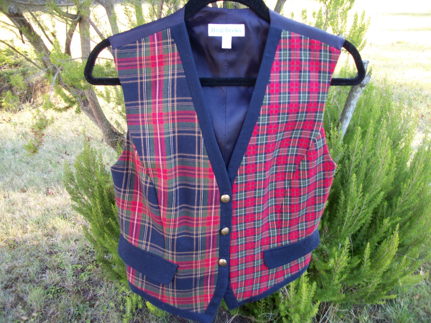 SALE 25 % Off STEAMPUNK DUELING Plaids Ladies Vest with Gold Designed Buttons Size 4, A Delightful Piece steampunk buy now online