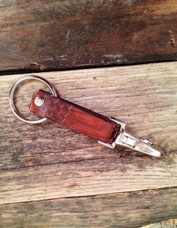 Leather customizable keychain by RawBohoJewelry on Etsy