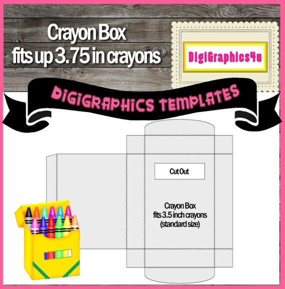 Printable Crayon Box Template Instant Download by DigiGraphics4u