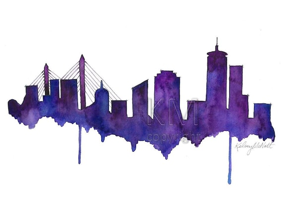 boston skyline print watercolour wall art modern minimalist boston skyline print watercolour wall art modern minimalist