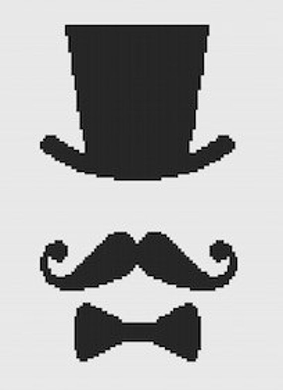 French Mustache Modern Cross Stitch Pattern PDF by ArtbyMariana