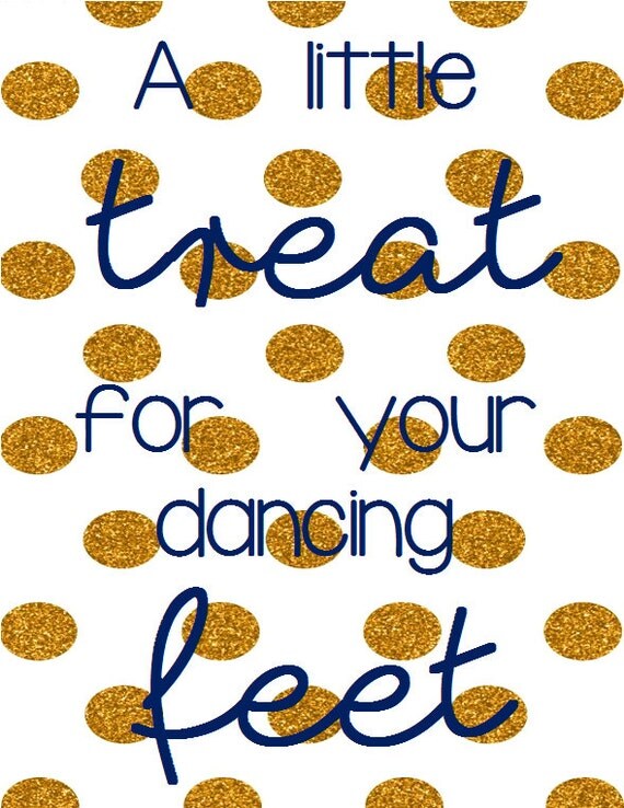 Gold/Navy Polka Dot Dancing Shoes Sign