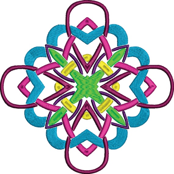 Abstract flower embroidery design pattern file vip vp3