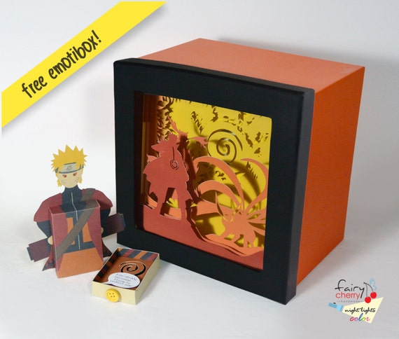 Naruto shadow box with light - Special night light, unique special gift ...