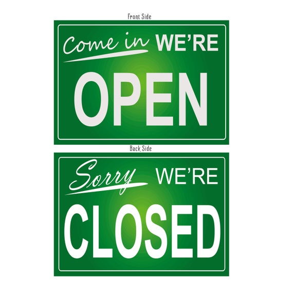 OPEN CLOSED SIGN Open Closed Signs double sided Open Closed