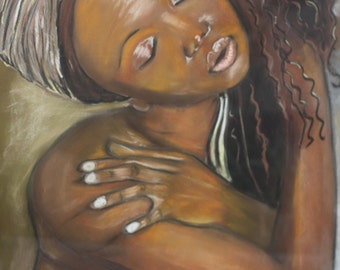 Pastel "Mina Femme d'Afrique"-Portrait