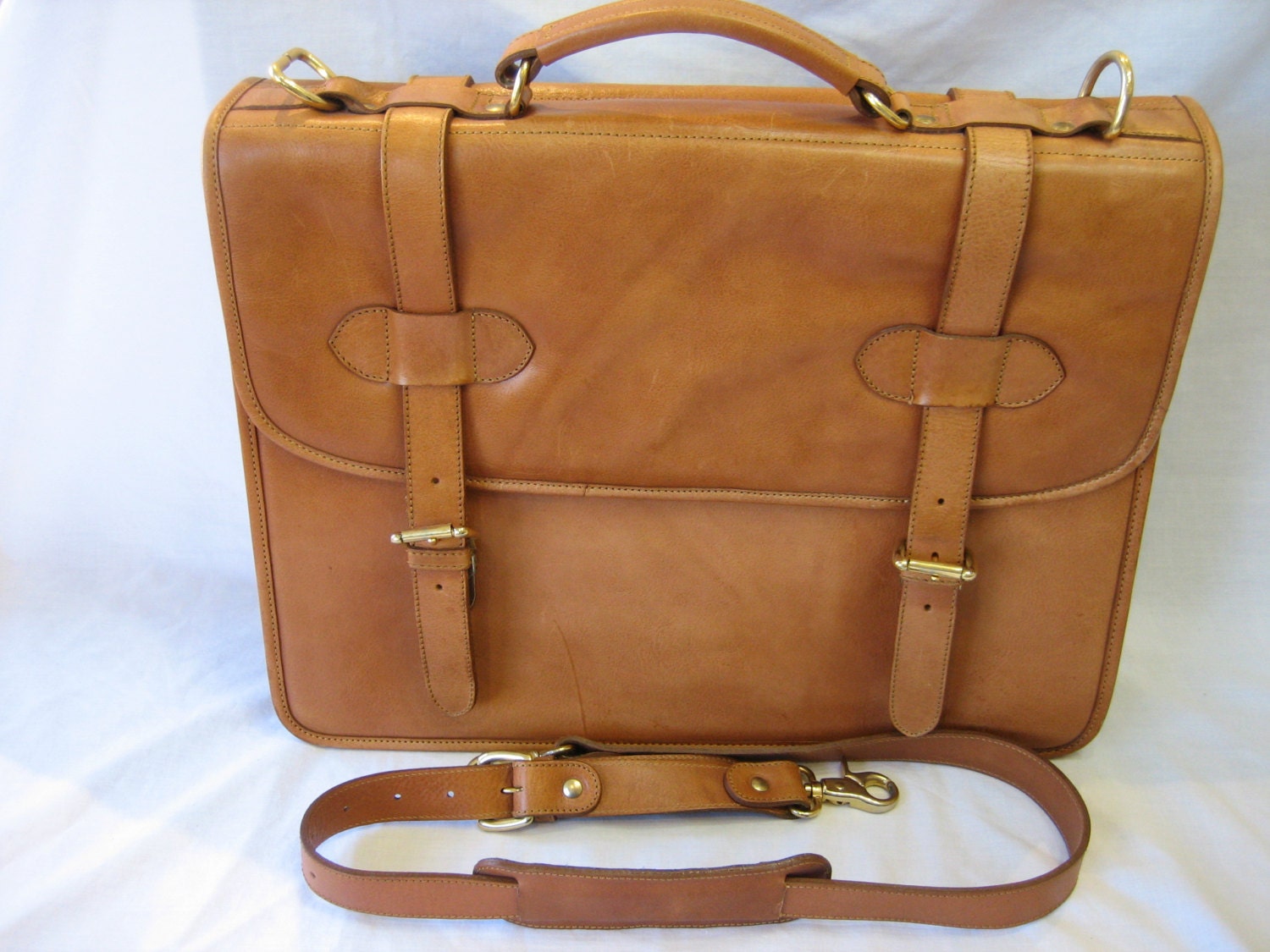 Vintage D'Italla British Tan Leather Briefcase