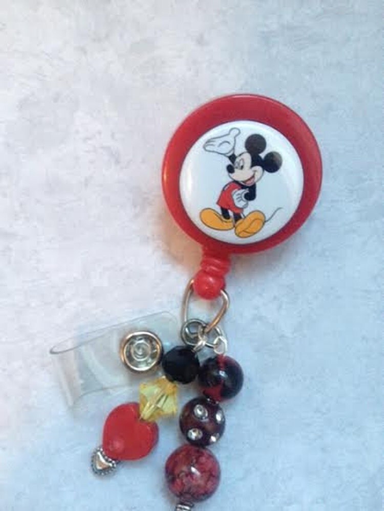 Mickey Mouse Inspired Retractable Badge Reel By Forthelovetlc 3849