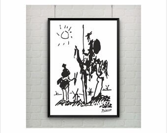 Pablo Picasso Art Paintings / Don Quixote Print / poster on paper (from US Letter and A4 up to A0 size) or rolled canvas for cild room decor