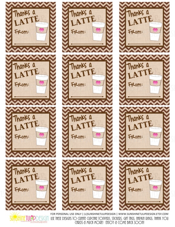 Teacher Appreciation Printable Coffee Tags by