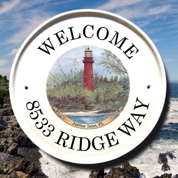Lighthouse SignJupiter Inlet Florida / Beach Address