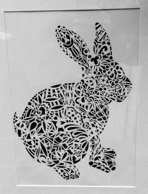 Rabbit Papercut Template Personal Use bunny animal pattern