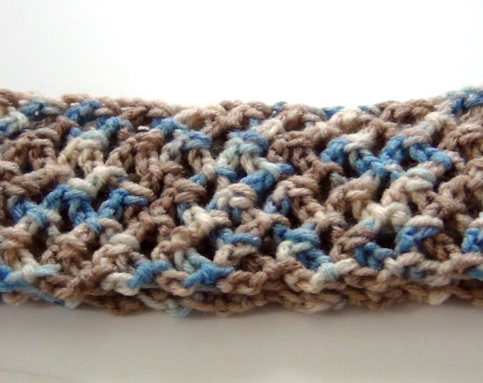 Headband - Crochet Headband - Blue Camo Headband