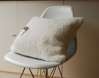 Ivory Shearling Sheepskin Cushion Cover fur pillow