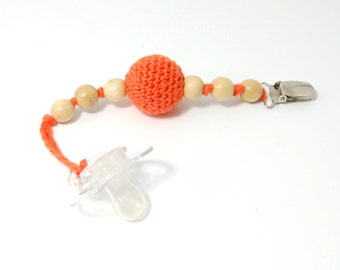 baby pacifier clip, eco friendly, crochet