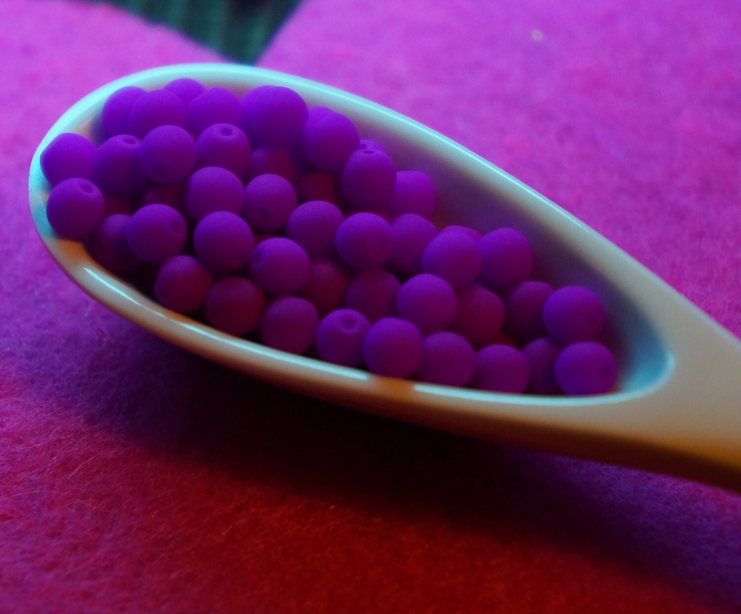 Purple Neon Seed Beads Uv Active Beads Matte Purple Beads