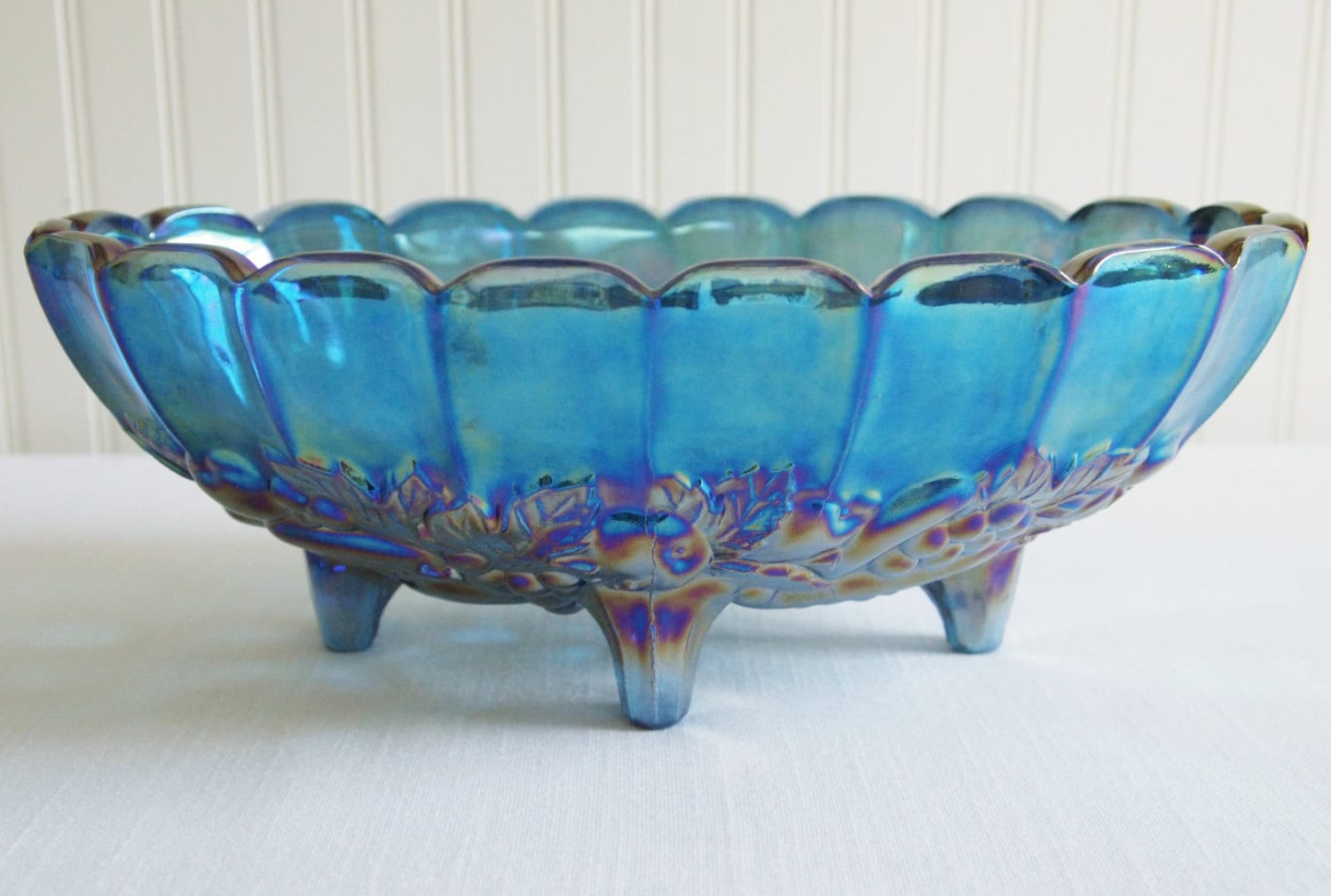carnival glass blue bowl carnival glass blue bowl