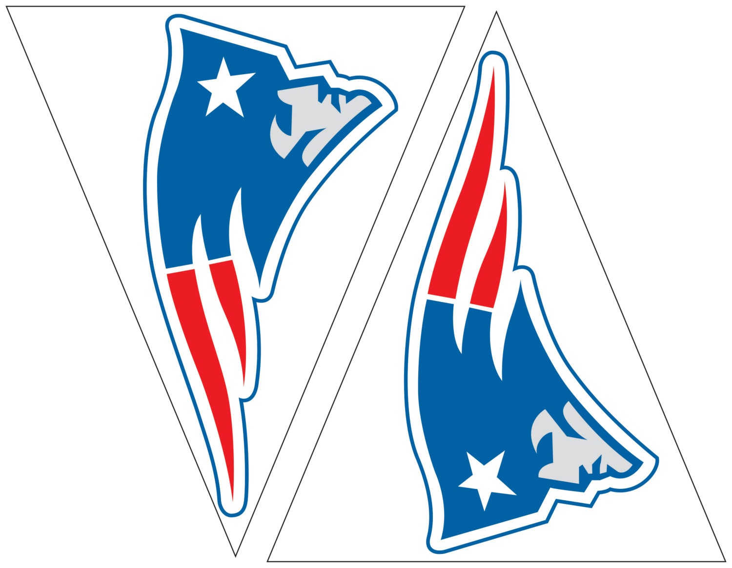 New England Patriots printable flags with Pats logo. Easy