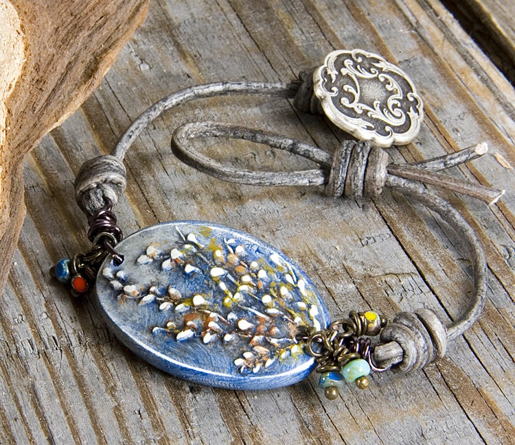 Blue cuff bracelet Nature inspired by MountainLakeJewelry