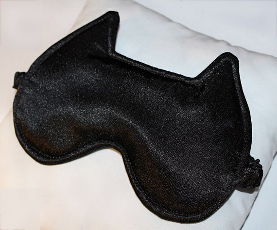 Satin Cat Sleeping Mask Black Sleeping Mask Soft By Cherepafos 5341