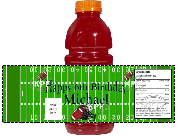 PRINTABLE Football Gatorade Label-Sports by KreativePartyFavours