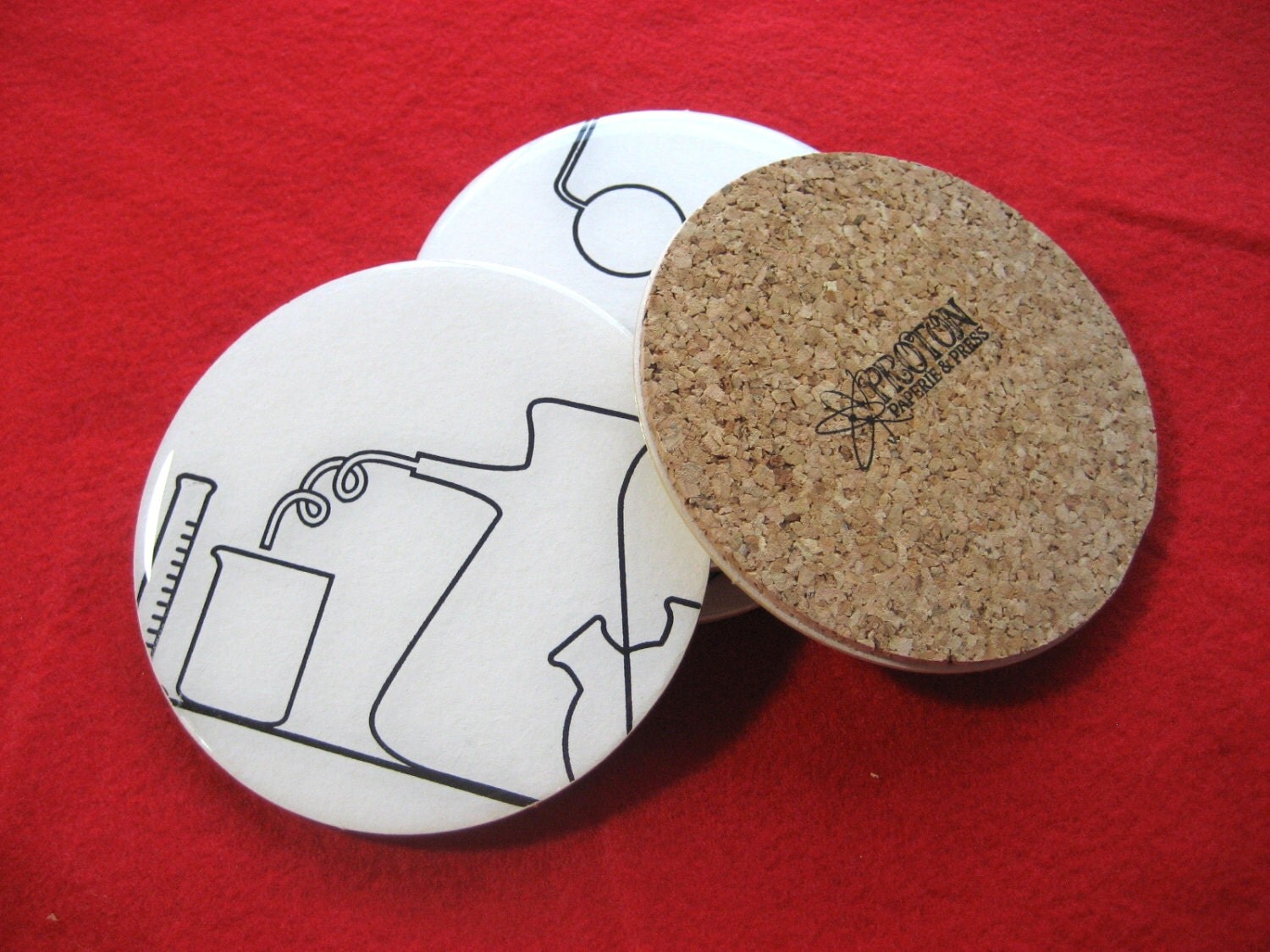 Chemistry Themed Coaster Set / resin & cork / by ProtonPaperie
