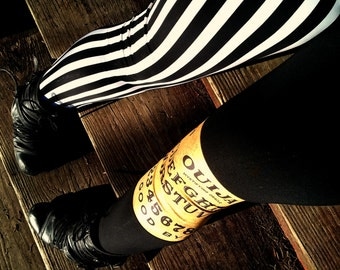 Psycho stripe split leg Ouija board Leggings pants lycra