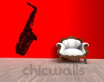 Saxophone Music Musician Instrument Decal Wall Decor Vinyl Sticker Art Band Dorm Nursery Room