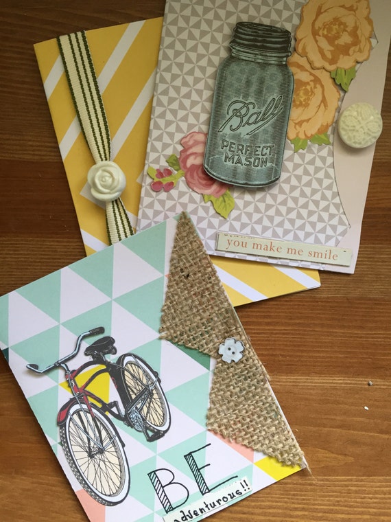 Items similar to Pack of 3 Vintage Style Greeting Cards on Etsy