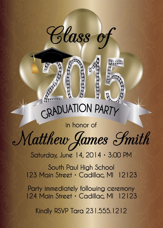 Items Similar To Elegant Graduation Invitation • Silver And Gold 