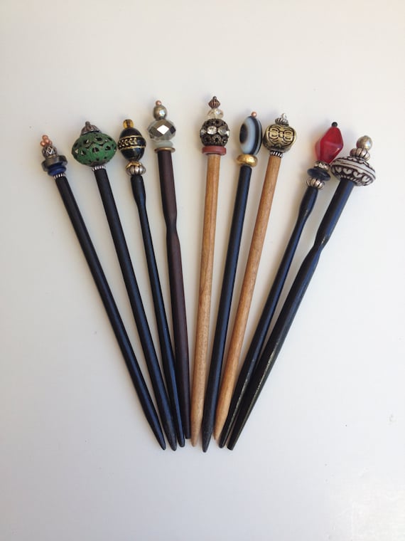 Wooden shawl pins