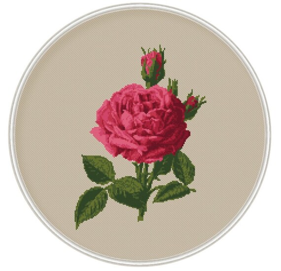 Rose cross stitch pattern flower cross stitch cross stitch