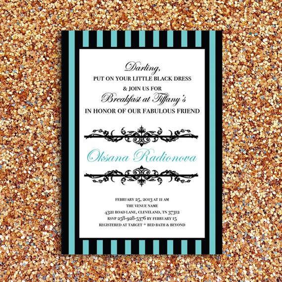 Items similar to Breakfast at Tiffany's Theme Bridal Shower or Party ...