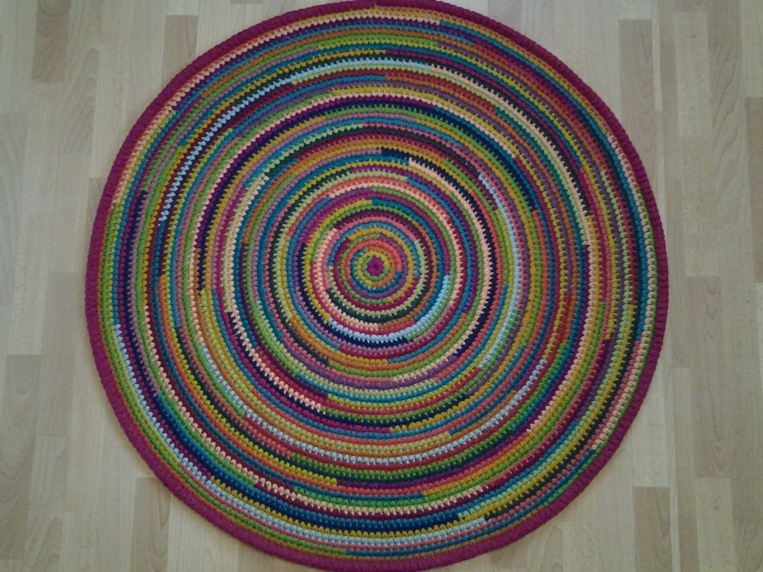 Crochet round rug 47'' 120 cm/Crochet