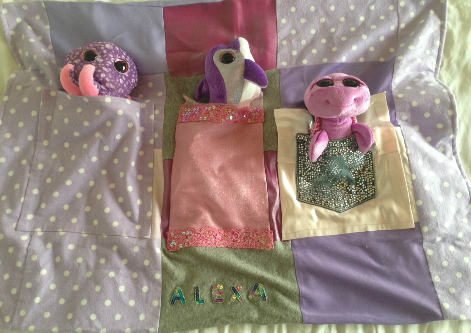 Beanie boo blanket custom made to match by CRISTIESBAGSANDBEADS