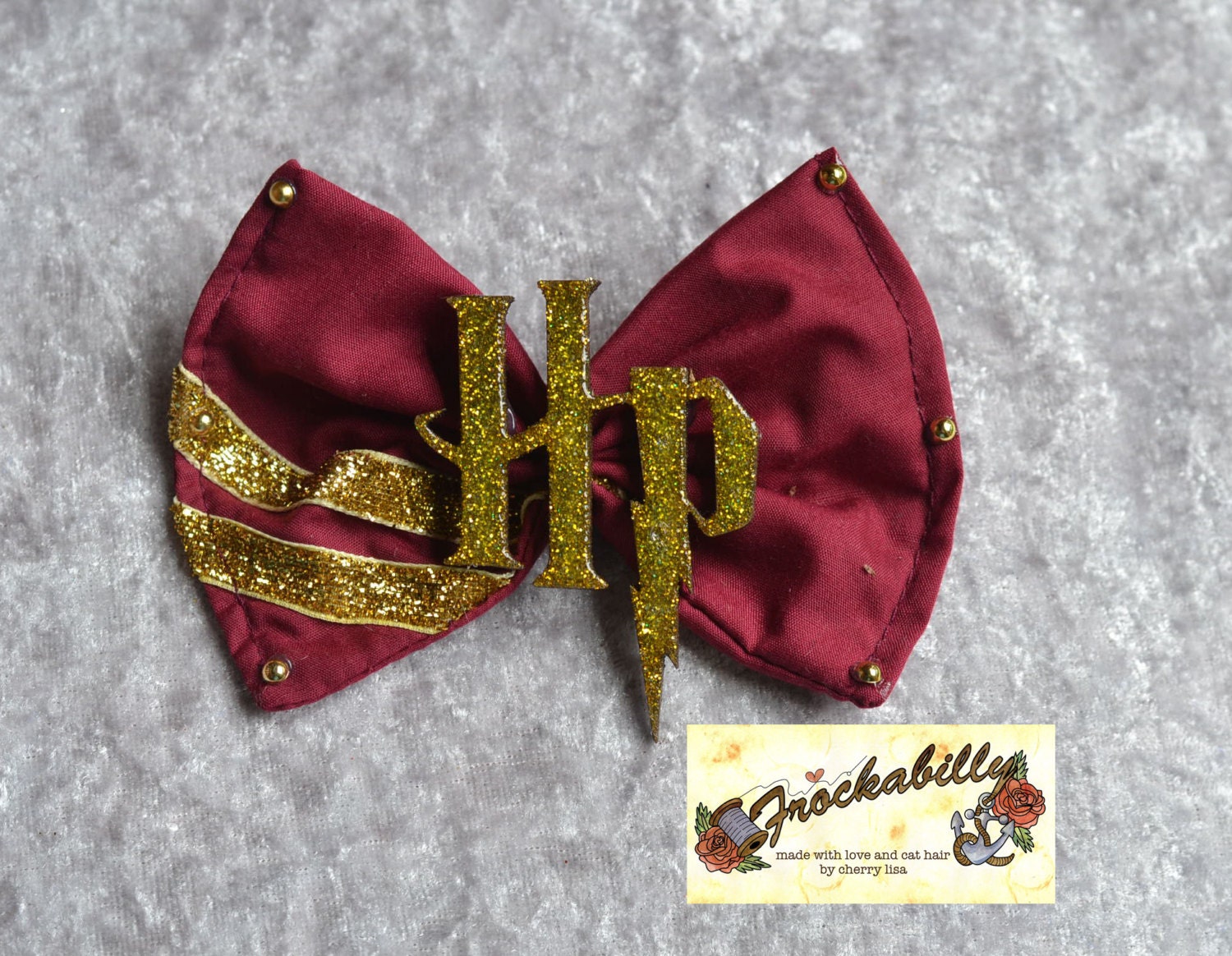 Harry Potter Hogwarts House Gryffindor Hair Bow by FrockabillySA