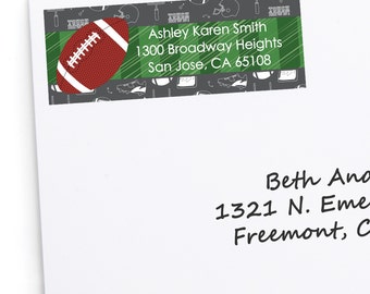 Football Address Labels - Personalized Return Address Sticker - 30 Count