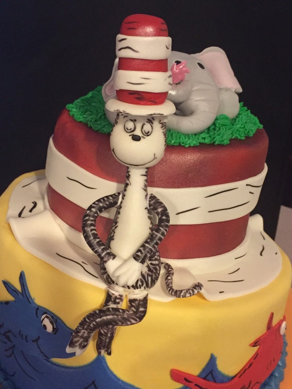Cat in the Hat Fondant cake topper by InspirationCakes on Etsy