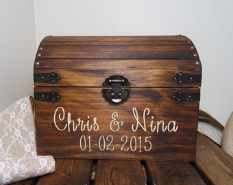 Rustic Wooden Chest Wedding Card Box, Wedding Card Placement Box, Wedding Card Chest, Large Keepsake Box, Card Box, Chest Wedding Box