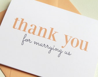 Wedding Card for Wedding Minister or Officiant On Your Wedding Day - Thank You For Marrying Us - V004