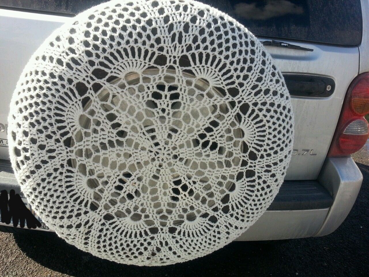 Custom Crochet Spare Tire CoverHandmade Lace Jeep SUV